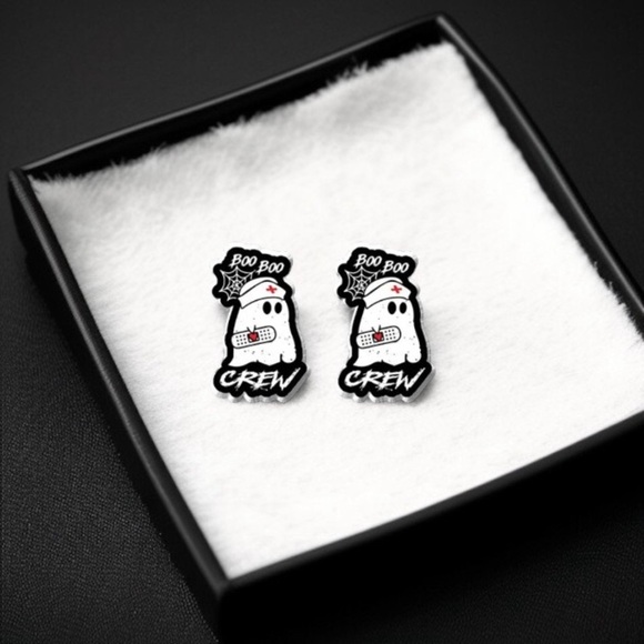 Boo Boo Crew Stud Earrings - Playful and Unique!👻 NWT Medical Staff Studs - Picture 2 of 4